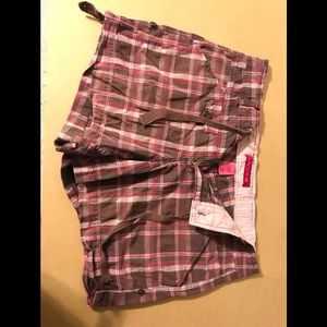 Pink plaid shorts